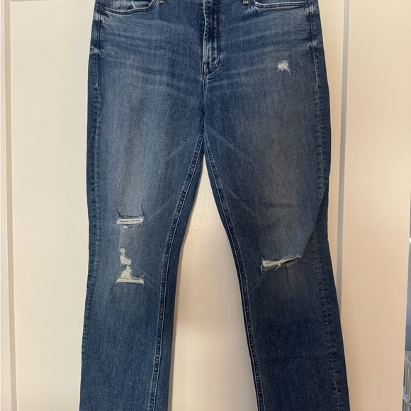 MOTHER Denim - MOTHER Women’s Dark Blue Dazzler Ankle fray Jeans